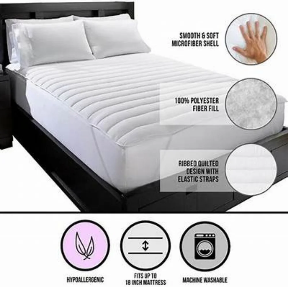 Ella Jayne Home Collection Big & Soft Fiber Bed Full Mattress Pad - White